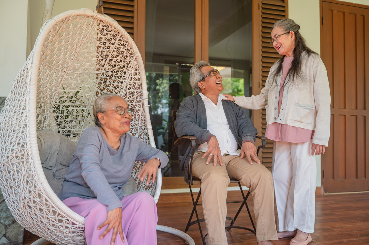 Group of Elderly Men and Women 